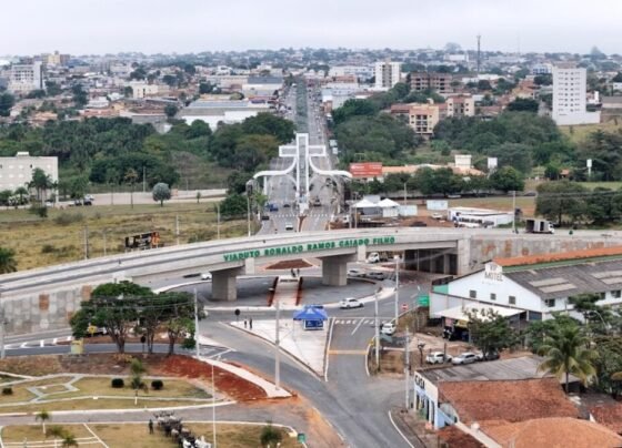 Viaduto Portal da Fé, na entrada de Trindade (Foto: Silvano Vital/Goinfra)