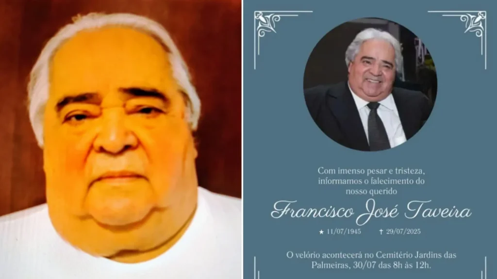 Francisco José Taveira morreu aos 80 anos