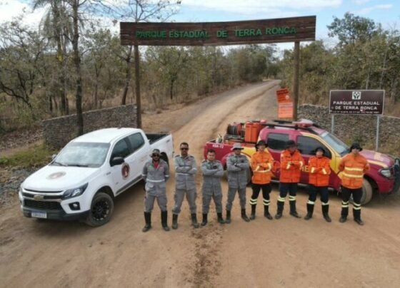Bombeiros no Parque de Terra Ronca - Operação Cerrado Vivo