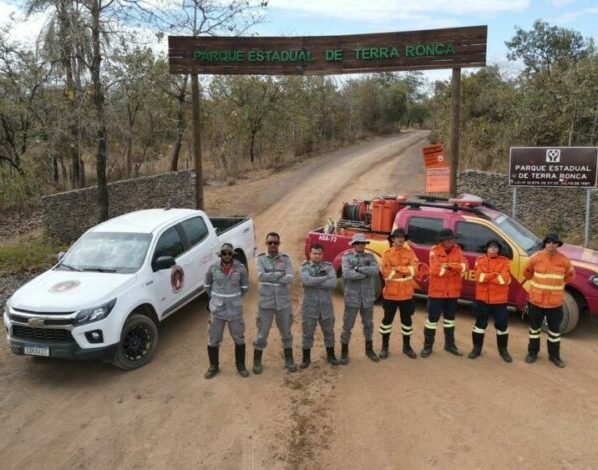 Bombeiros no Parque de Terra Ronca - Operação Cerrado Vivo