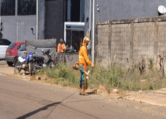 Serviço de roçagem em Goiânia (Foto: Comurg)