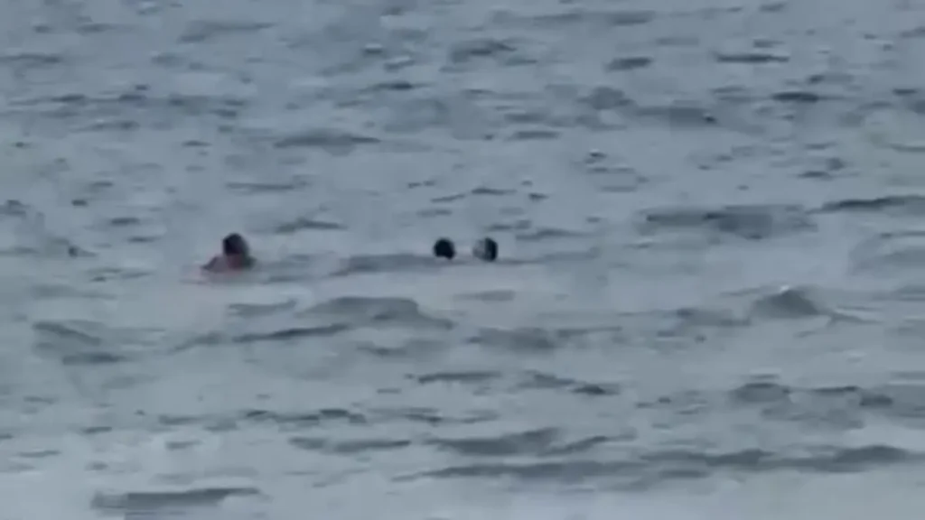 Bombeiro resgatando casal - (Foto: reprodução/redes sociais)